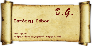 Daróczy Gábor névjegykártya